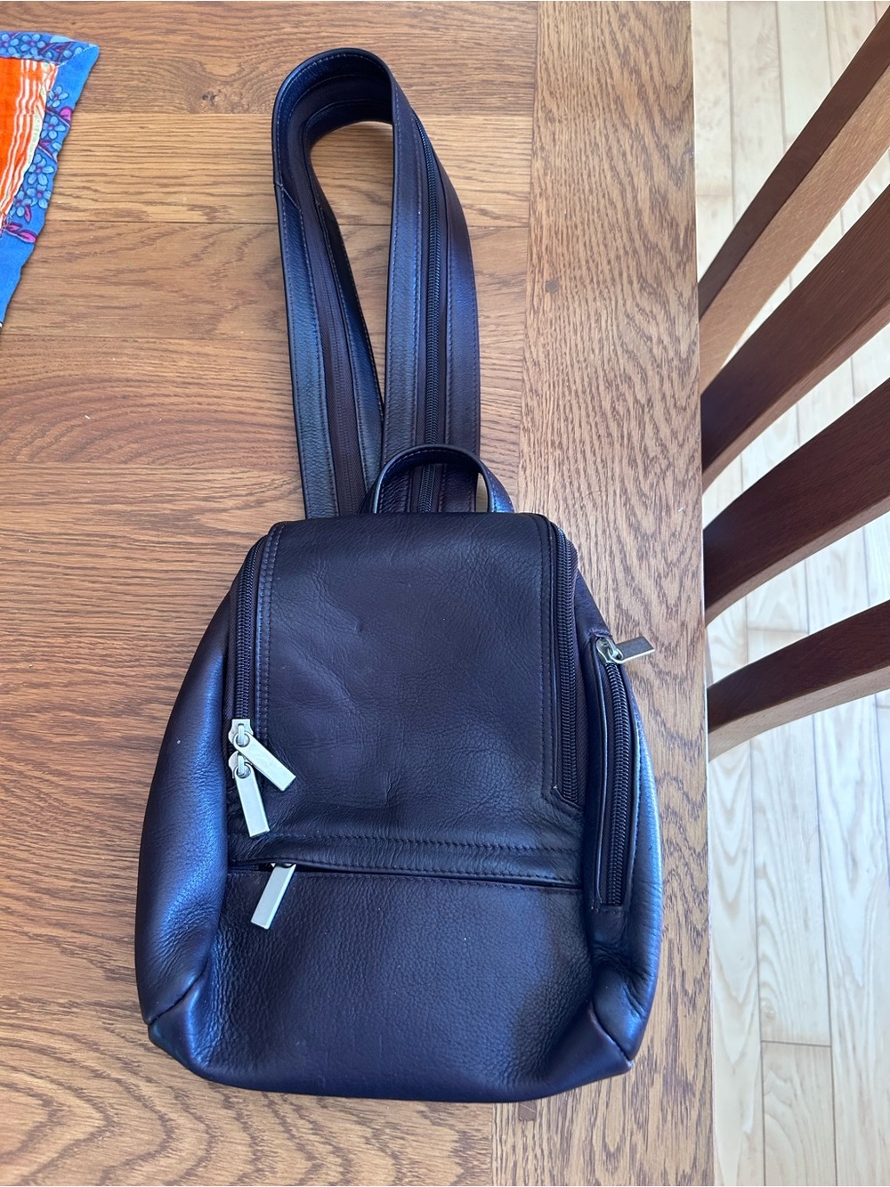 Wilsons Leather Dark Brown Leather Sling Belt Bag/Backpack